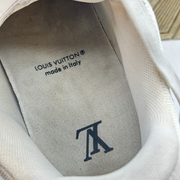 LOUIS VUITTON LV Trainer Sneaker Low Top White Leather Sz US 10.5 - Picture 9 of 9